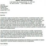 personal banker cover letter example