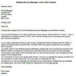 building services manager cover letter example
