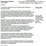 finance admin assistant cover letter example