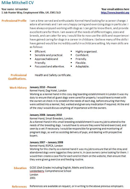personal statement cv for career change