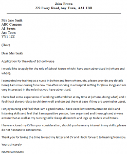 School Nurse Cover Letter Example - Learnist.org