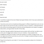Maternity Support Worker Cover Letter Example