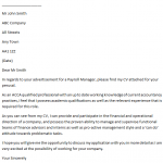 Payroll Manager Cover Letter Example