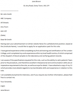 Phlebotomist Cover Letter Example for Job Applications - Learnist.org