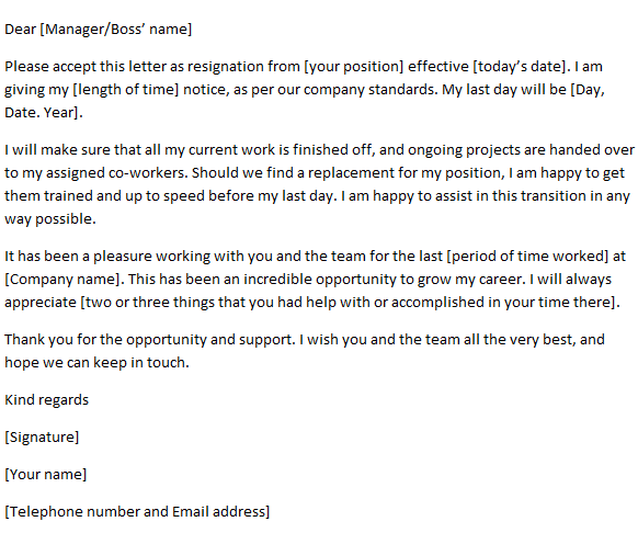 Resignation Letter Example After Maternity Leave Learnist