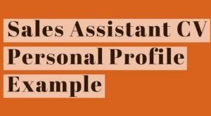 sales assistant personal statement