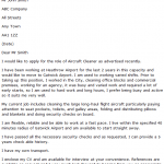 aircraft cleaner cover letter