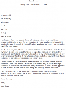 Midwife Cover Letter Example - Learnist.org