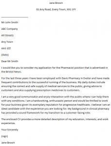 application letter for pharmacist philippines