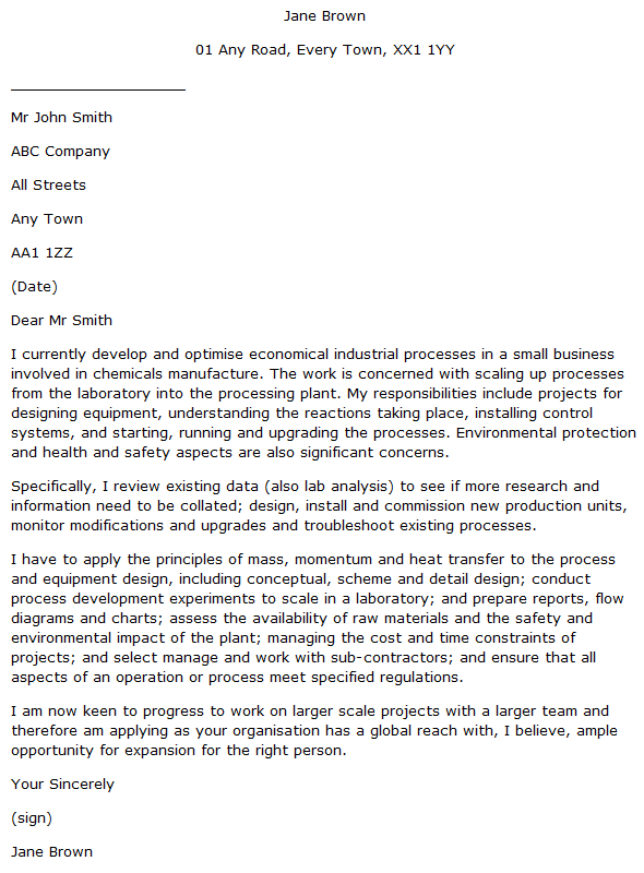 cover letter sample for industrial engineer