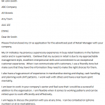 retail manager cover letter