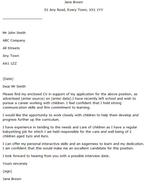 example cover letter for care assistant with no experience